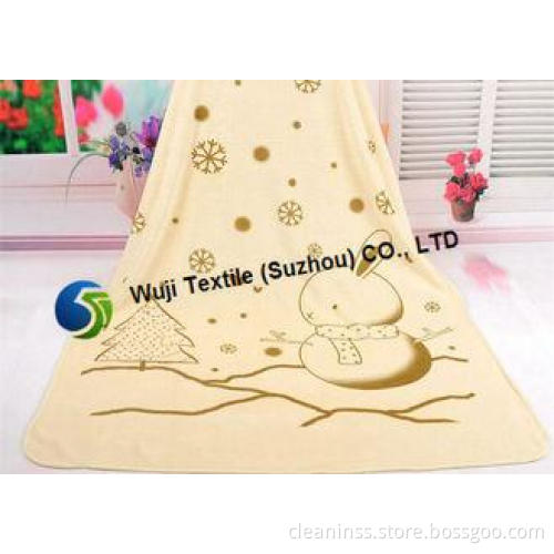 Snowflake Patterned Microfiber Hair Towel , Children Beach
